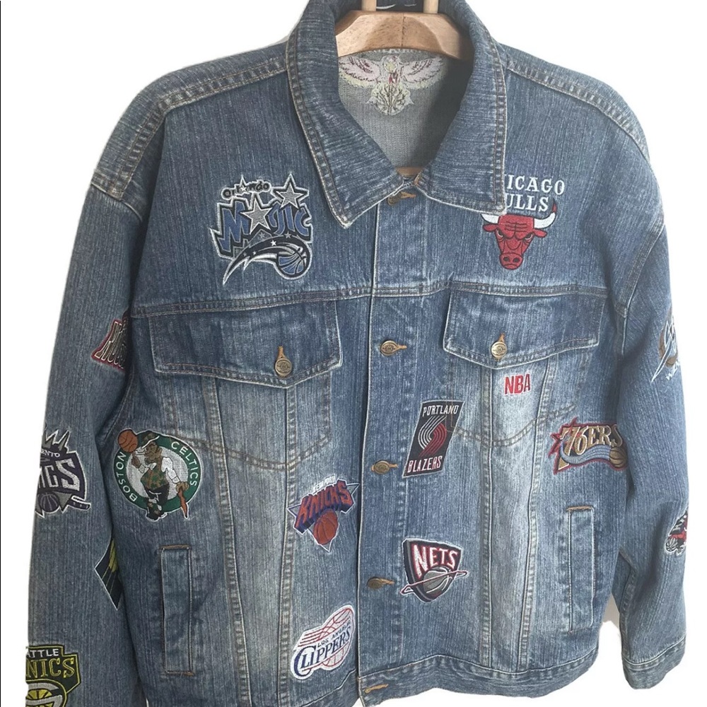 NBA Jacket denim 1996 XL VTG LAKERS, BULLS, UNK